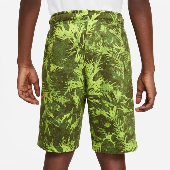 Nike Boys Sportswear Printed French‎ Terry Shorts Size XS DO6493 Green NWT - Picture 3 of 3